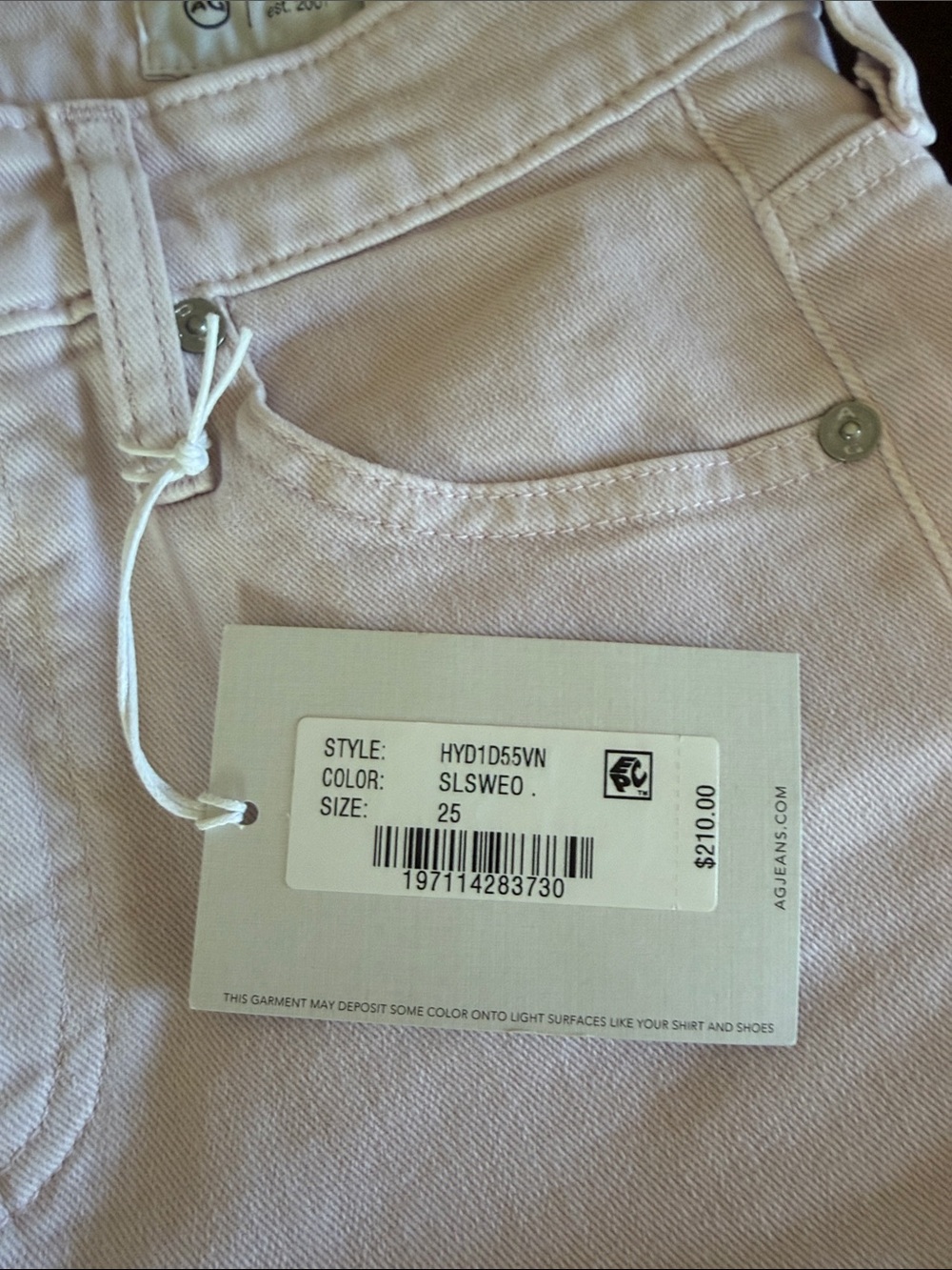 Ag Adriano Goldschmied Pale Pink Boot-Cut Jeans - Picture 3 of 4